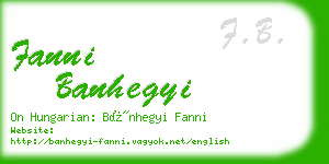 fanni banhegyi business card